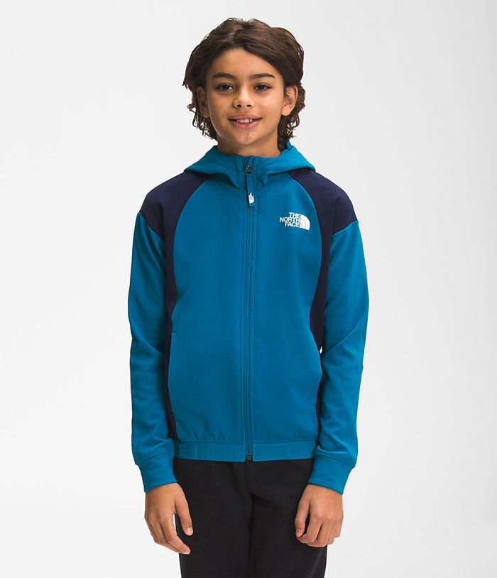 Casaca The North Face Niño Tekware® Full Cremallera Sudadera Con Capucha Azules - Peru 18423ZNLC